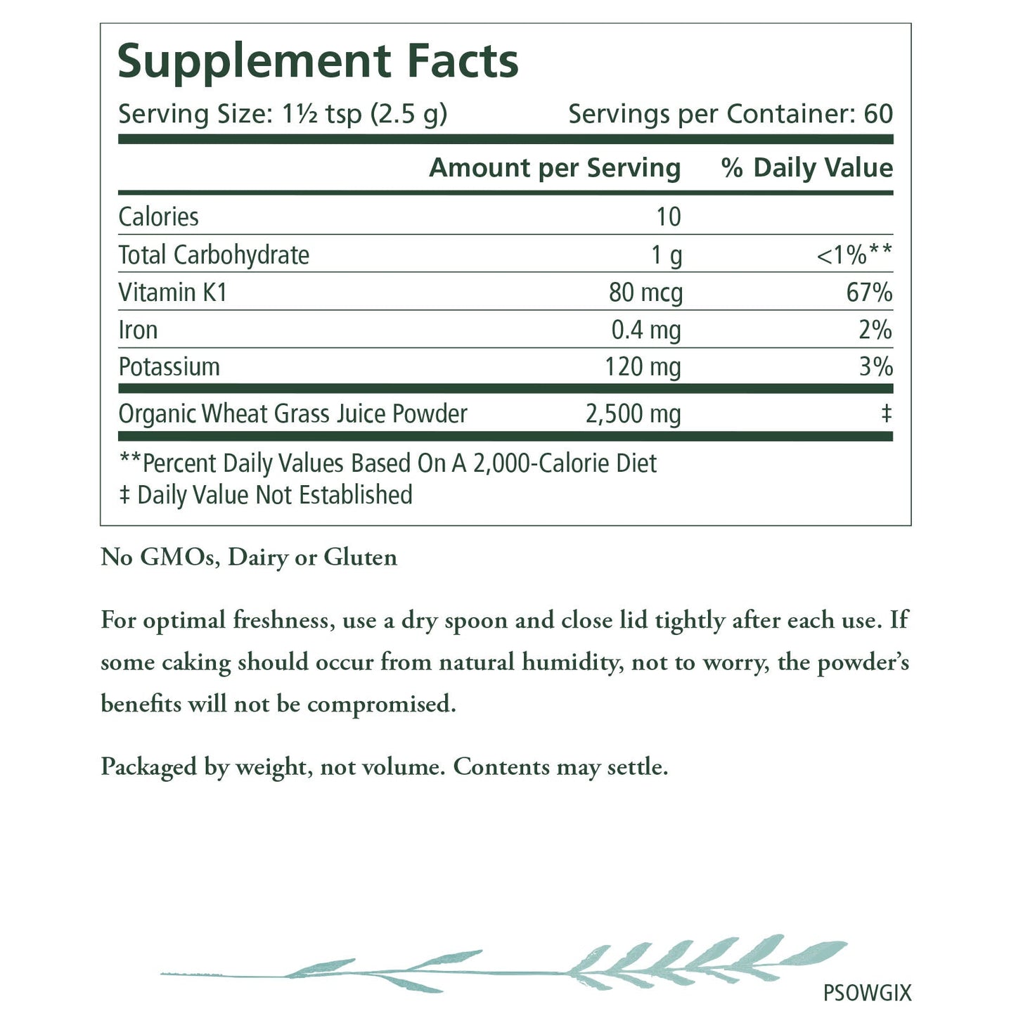 The Synergy Company Organic Wheat Grass Juice Powder 150g