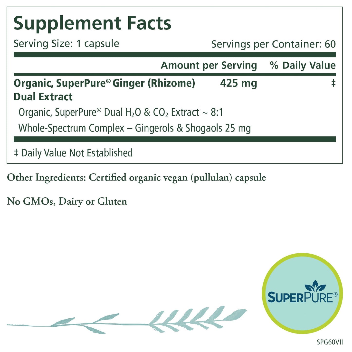 The Synergy Company SuperPure® Ginger Extract 60 capsules