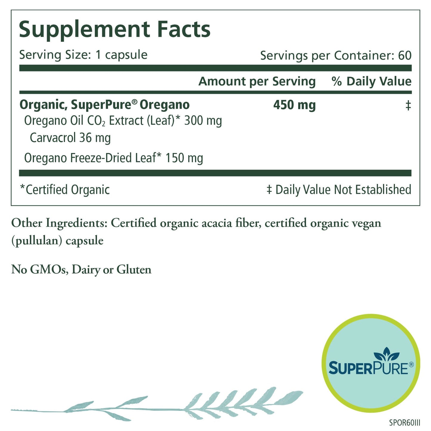 The Synergy Company SuperPure® Oregano Extract 60 capsules